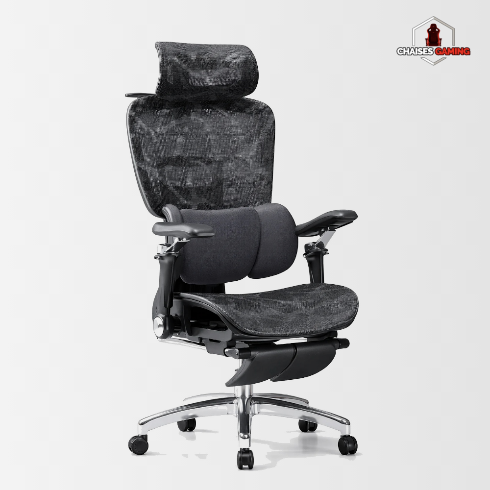 Chaise de Bureau Ergonomique 9D – Double Soutien Lombaire & Repose-pieds