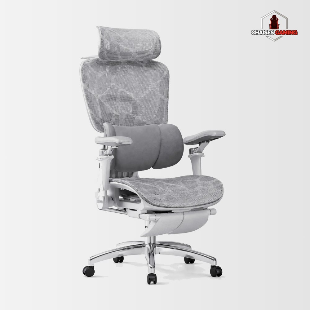 Chaise de Bureau Ergonomique 9D – Double Soutien Lombaire & Repose-pieds