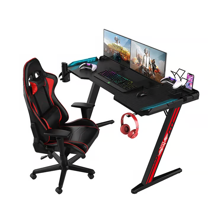 Bureau gaming Z — RGB LED, 120 × 60 cm